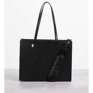 Beis The Work Tote in black croc